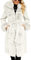 Giolshon Damen-Jacke mit Pelzfutter aus Wollmischung, Kapuze und Pelzkragen verdickter langer Trenchcoat mit Gürtel 244A Beige XL