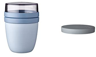 Mepal - Lunchpot Switch Ellipse - mach aus deinem Lunchpot einen Snackpot - Praktischer Müslibecher - Geeignet für Tiefkühler, Mikrowelle & Spülmachine - Nordic Blue