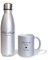 DECOHO - Pack Tasse + Bouteille isotherme pailletée argent personnalisées · Mère-veilleuse · Idée cadeau anniversaire ou fête des mères - - Argent