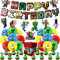 Deluisho Decorazioni Compleanno, Festa di Compleanno Bambini Decorazione Addobbi Compleanno Set Bandiera Pulling Latex Alluminio Film Balloon Combinazione (wdsj-1)