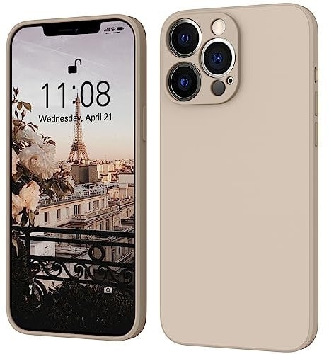 WXX Silicone Soft Ultra Slim Case for iPhone 12 Pro Max 6.1-inch - Camera Protection, Anti-Scratch, Lightweight, Khaki