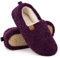 EverFoams Damen Warme Lammfell Memory Foam Vollpantoffel Anti-Rutsch Leicht Atmungsaktiv Winterhaus Dark Purple, 38-39 EU