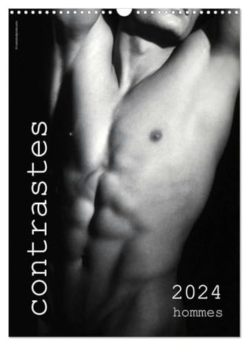 contrastes hommes 2024 (Calendrier mural 2024 DIN A3 horizontal), CALVENDO calendrier mensuel: Calendrier mensuel en n/b; 14 pages dont 13 avec photos de nu artistique masculin