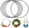 FENYW Metallringe zum Basteln 30cm, 6 Stück Drahtringe zum Basteln, Schwarz Metallring, Deko Ringe zum Aufhängen, Traumfänger Ring, Deko metallring für DIY Floral Hoop,Hochzeitskranz,Wandbehang