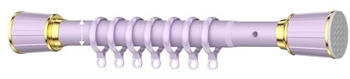40-500cm Länge Rostfreie Gardinenstange,Vollfeder-Vorhangschiene,Feder Spannstange,Rohrdurchmesser 33mm,für Kleiderschrank,Duschraum, Raumteiler Spannstange (Farbe : Lila, Größe : 310cm-400cm)