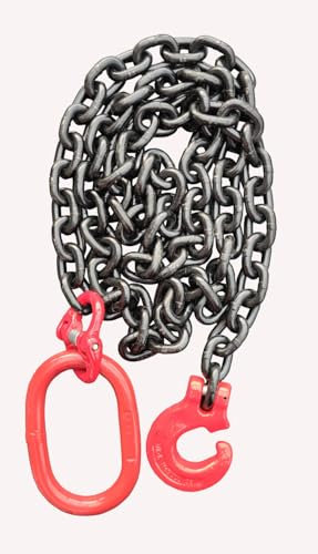 Forstkette Rückekette Chokerkette 8mm 4000daN Nutzlänge: 4m Forsthaken Verkürzungshaken GK8 schwarz lackierte Kette nach EN818-2 hochfest und geprüft