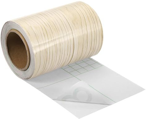 sourcing map Nastro adesivo con venature del legno, 10,2 cm x 9,1 m, toppa autoadesiva per riparazione battiscopa, porte, riparazione pavimenti, mobili, decorazione per la casa, acero bianco