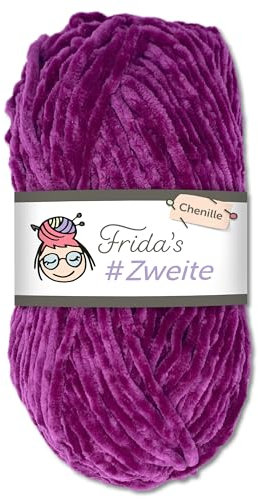 Frida`s #Zweite Wolle 100g Chenille Wolle Amigurumi Stricken & Häkeln weich (58 - Lavendel)