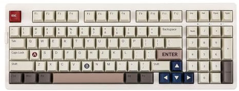 EPOMAKER EK98 97 Keys Triple Mode Gaming Keyboard, Gasket-Mounted Mechanical Keyboard, Hot Swappable Custom Keyboard, with South-Facing LEDs, NKRO (White, Peace Lily Switch)