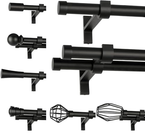 ROLLMAXXX Gardinenstange 400 cm Breit Ø19 mm Rullo 2-Läufig