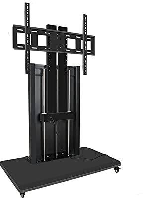 TV-Ständer, intelligenter elektrischer TV-Ständer, höhenverstellbar, mobiler TV-Wagen, bodenstehender, zweisäuliger TV-Ständer mit intelligenter Steuerung für Flachbildfernseher von 40 bis 90 Zoll, b