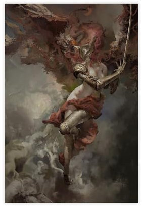 FISH DRAGATE Leinwandposter Elden Malenia, Klinge von Miquella, Wandkunst, Dekordruck, Bild für Wohnzimmer, Schlafzimmer, Dekoration, ungerahmt, 30 x 45 cm