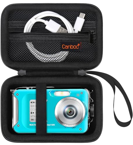 Custodia impermeabile Canboc per fotocamera digitale impermeabile YISENCE/Yiffecal/SPUNALP/EUXOR, borsa fotografica subacquea 4K, Nero
