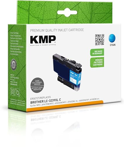 KMP Tintenpatrone passend für Brother LC3239XLC Cyan - 1543,4003 - für Brother MFC-J6947DW, MFC-J6945DW, MFC-J5945DW, HL-J6000DW, HL-J6100DW... etc.