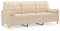 QJBSAVVA Couch Groß Sofas Küchensofa Schlafsofa - 3-Sitzer-Sofa mit Zierkissen Creme 180 cm Stoff für Büro Ruheraum Wohnzimmer Gästezimmer