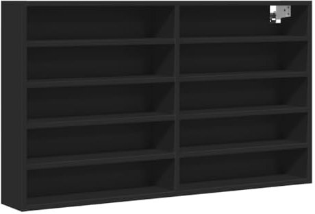 Genérico Wenjingqi-847927 Vitrine aus technischem Holz, Schwarz, 100 x 15 x 58 cm