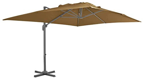 XGWKCNV Furniture Select Ampelschirm Gartenschirm mit Aluminiumstange 400x300 cm taupe