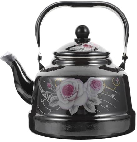 MERRYHAPY Emaille-wassertopf Heizwasserkessel Praktischer Küchen-teekessel Benutzerfreundlicher Wassertopf Leichter Wasserkochtopf Mit Gemustertem Design