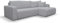 VENASI MÖBEL Luna XL Ecksofa mit Schlaffunktion und Bettkasten Cord-Stoff Schlafsofa Eckcouch Sofa (Grau)