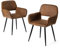 FurnitureR 2er Set Esszimmerstühle Eleganter Küchenstuhl mit Sitz aus weichem Wildleder und Metallbeinen für Esszimmer Küche, Braun
