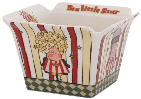 YY Novelty Place - Cuenco de plástico para palomitas de maíz, recipiente clásico para palomitas de maíz para noche de cine, cuenco de ensalada de cerámica de 25 onzas