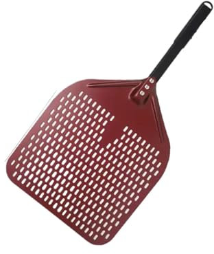 PPQIRU Pizza Schaufel 14 Zoll große Pizzaschaufeln, Küchenwerkzeuge, Spatel, Pizzawender, hart eloxierter kurzer Griff for den Ofen, Pizzaschaufel, antihaftbeschichtet Pizza Schaufel(Red 14inch 64cm)