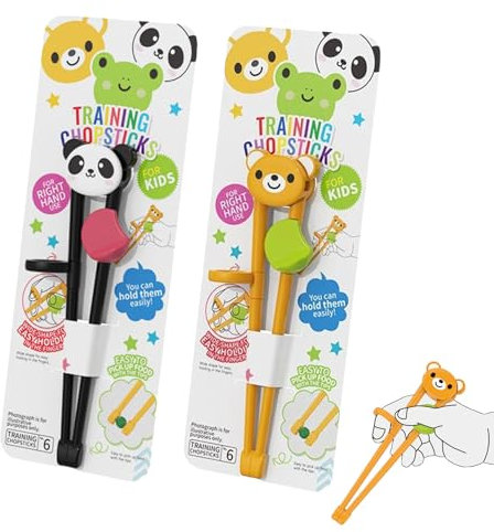 2 Pcs Kids, for Kids, Chopsticks for Beginners, Reusable Chopstick Helper, for Children Toddler Beginners Right Or Left Handed, Snack Chopsticks, Tweezer Tongs Food Clips