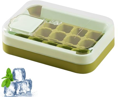 Tray - Ice Trays for Freezer with Lid | 15 Holes Silicone Ice Tray | Easy Fill and Release, Spill-resistant Push Bottom Without-