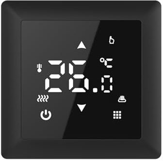 Thermostat Temperaturregler für Fußbodenheizung, digital, TS100, Schwarz