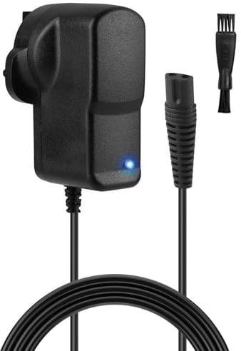 Sharelove 12V for Braun Shaver Charger for Braun Series 7 5 9 3 1 Beard Trimmer, Practical 3 Pin UK Plug Electric Shaver Charger Cable for 5544 Epilator Silk-Epil 7 5 9 3040s and More(with Indicator)