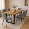 SAM 7 TLG. Essgruppe Josy | 140 x 80 cm | Holz Wildeiche-Optik | Stuhl Set Susi Grau | U-Gestell Schwarz | Esstisch mit 6 Stühlen | Esszimmertisch/Küchentisch/Holztisch | Esszimmer