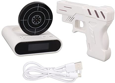 Digitaler Ziel Wecker, Kreative LED-Anzeige Pistole Wecker mit 2 Alarmierende Modi, Große Schrift Anzeige für Schlafzimmer, Büro, Wohnzimmer