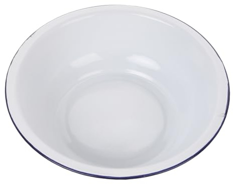 POPETPOP Palangana Grande De Esmalte Vintage 13.38In Cuenco Para Mezclar Masa Y Lavar Verduras Multifuncional Para Cocina Y Hogar