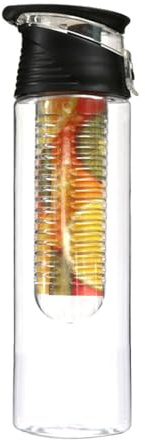 Wasserflasche mit Fruchteinsatz, Deckel Zitrone | Saftflaschen | Tassenkörper, Deckel PP, Obstnetz, wiederverwendbar, 800 ml große Trinkkapazität