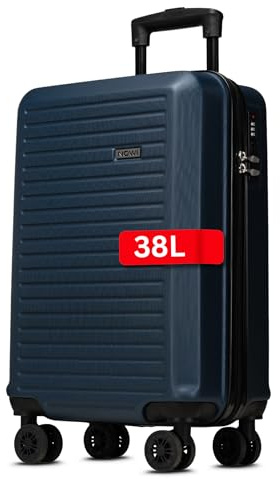 NOWI Handgepäck Koffer M 38L – Kleiner Hartschalen-Trolley Suitcase Luggage – Bordgepäck rollkoffer, Zahlenschloss, Ultraleicht handgepäck Trolley (Navy Blau, M)