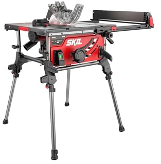 SKIL 1340 AA Tischkreissäge (254 mm Sägeblatt, 2000 W Motor, bis 90 mm Tiefe, Zahnstangen- und Ritzelsystem, Parallelanschlag, klappbar, Handwerker, Werkzeug Zubehör) BT1E1340AA