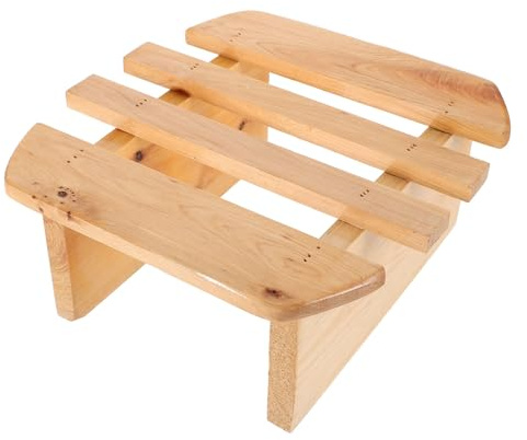 HONITANO Sgabello Poggiapiedi in Legno Massello Design Ergonomico per Supporto Gambe per Bagno Sauna Camera da Letto