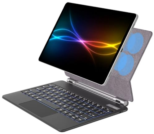 TECHGEAR Keyboard Case for Samsung Galaxy Tab S10 Lite, S9 FE, S10 FE 10.9 ONLY Tablet Keyboard Case with Trackpad, Magnetic Floating Stand, Backlit UK QWERTY (X400 X520 X510 Series)