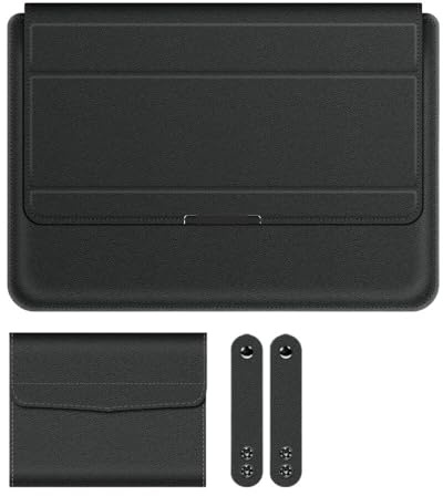 PU Leather Laptop Sleeve Tablet Bag Case Suitable For Apple iPad Pro11/13 2025 Ultra-slim Folding Stand Universal Clutch Bag(Black,For iPad Pro 13)