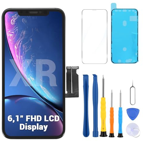 Lizoak For iPhone XR Screen Replacement, 6.1 Touch Screen FHD LCD Display Digitizer Frame Assembly Set with Repair Tool Kits for DIY Users (A1984/A2105)