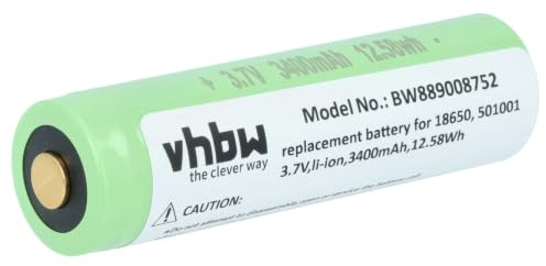 vhbw Akku kompatibel mit Ledlenser P6R Signature Edition 2020 | P6R Work Edition 2020, P7R Taschenlampe Kopflampe (3400 mAh, 3,7 V, Li-Ion)
