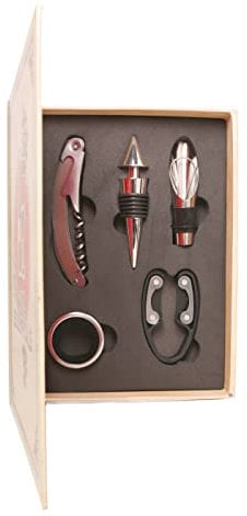 Kikkerland Großes Weinbuch Set, Bauchband (Packung), Rot, 16.4 x 4.1 x 21 cm