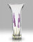 Quality PURPLE LAVENDER Design Contemporary Square Column Flower Vase Mouth Blown Hand Decorated Glass - Ideal 3rd Wedding 22.5cm