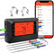 BFOUR Termometro da carne Bluetooth con 4 sonde in acciaio inox, termometro digitale da forno, timer, sveglia, controllo app