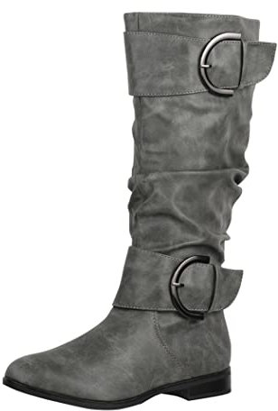 Elara Damen Stiefel Boots Schlupfstiefel Chunkyrayan JY1989 Grey-40