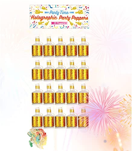 TK Gruppe Timo Klingler 20x Party Gold Schampus Popper Schampusknaller Partypopper für Partys & Silvester Kat. F1 für Jugendlichen & Kinder Jugendfeuerwerk (20x Gold)
