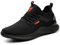 Safety Trainers Men Women Steel Toe Cap Trainers Lightweight Work Safety Shoes Breathable Non Slip Work Boots Black 8 UK