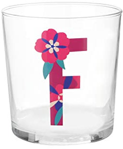 KASANOVA Bicchiere acqua con lettera F in vetro viola Acqua,Tavola