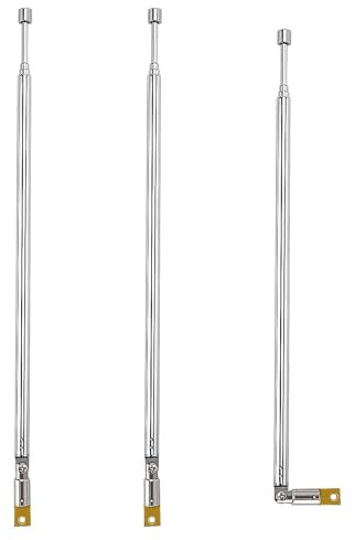 VooGenzek 3 Pezzi 65cm 4-Sezione Antenna Radio FM Telescopica Portatile, Sostituzione per TV Ricezione Stereo DAB AM