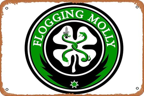 AirBnk Metall-Musikposter – FM Band Logo Flogging Molly – 20,3 x 30,5 cm Blechschilder Plakette Bar Pub Vintage Stil Wanddekoration